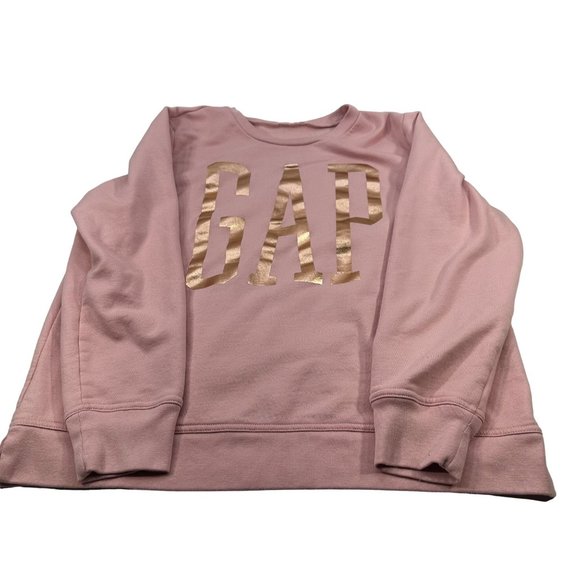 Gap Women's Size Medium Sweatshirt Long Sleeve Graphic Pink Preowned - Picture 1 of 13